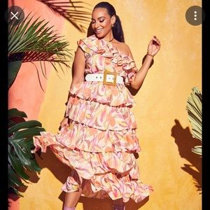 Melissa Mercedes x Eloquii one shoulder ruffle dress (size 20)